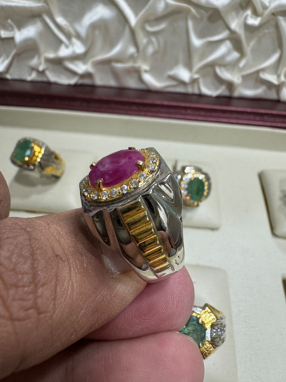 AAE 7779 Chandi Ring 925, Stone Ruby Yaqoot