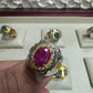 AAE 7779 Chandi Ring 925, Stone Ruby Yaqoot