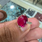 AAE 7776 Chandi Ring 925, Stone: Irani Poota Yaqoot (Anari Yaqoot)
