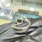 AAE 7785 Chandi Ring 925, Stone: Opal (Black)