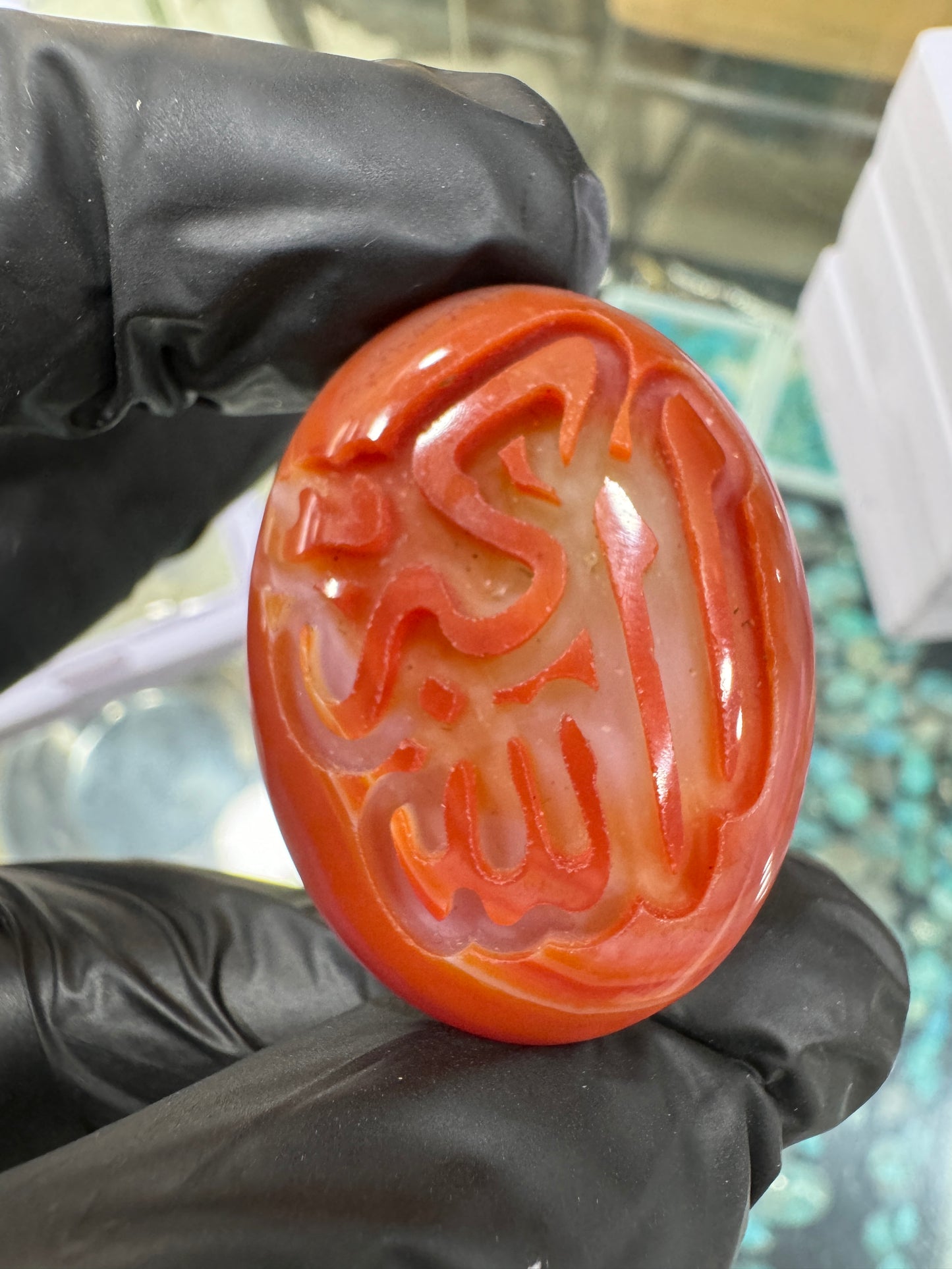 Premium Natural Aqeeq Stone with Islamic Engraving