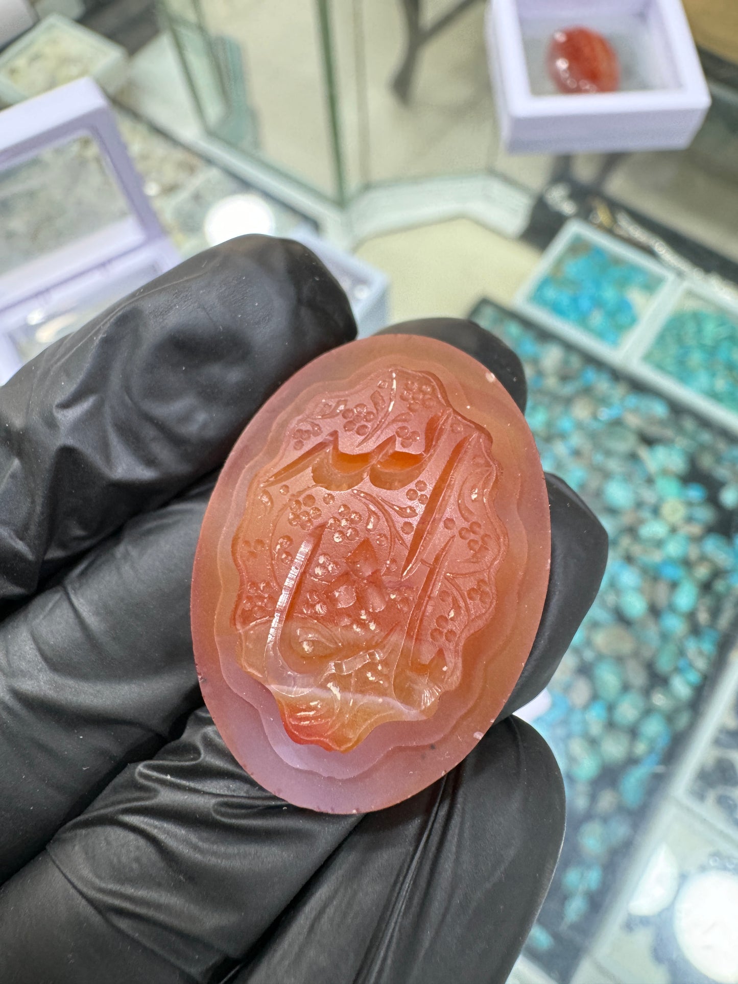 Premium Natural Aqeeq Stone with Islamic Engraving