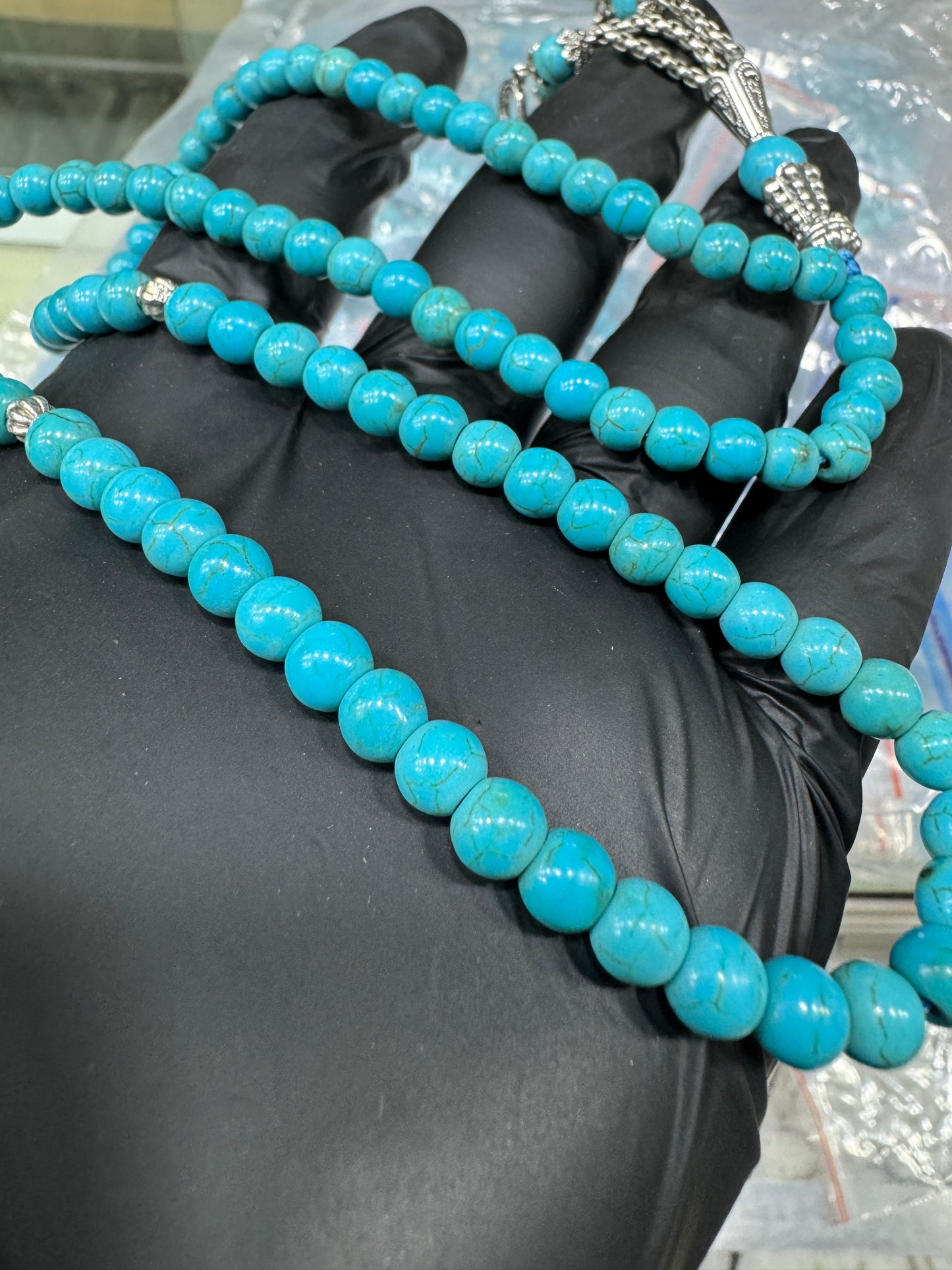 Premium 100 Beads Shajri Feroza Stone Tasbeeh