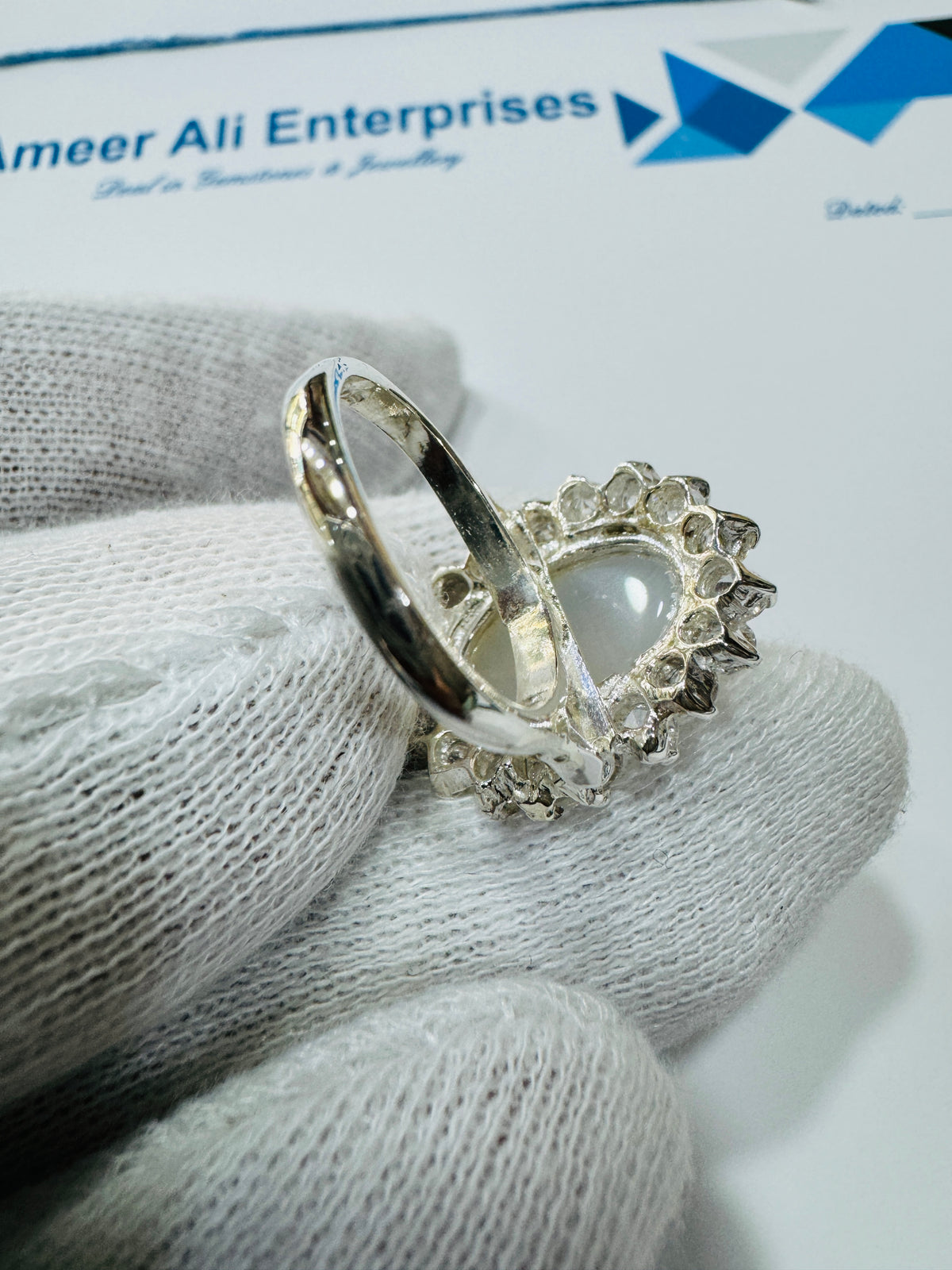 Chandi Infinity Ring Premium Quality Dur e Najaf Stone Chandi Ring – AmeerAliEnterprises