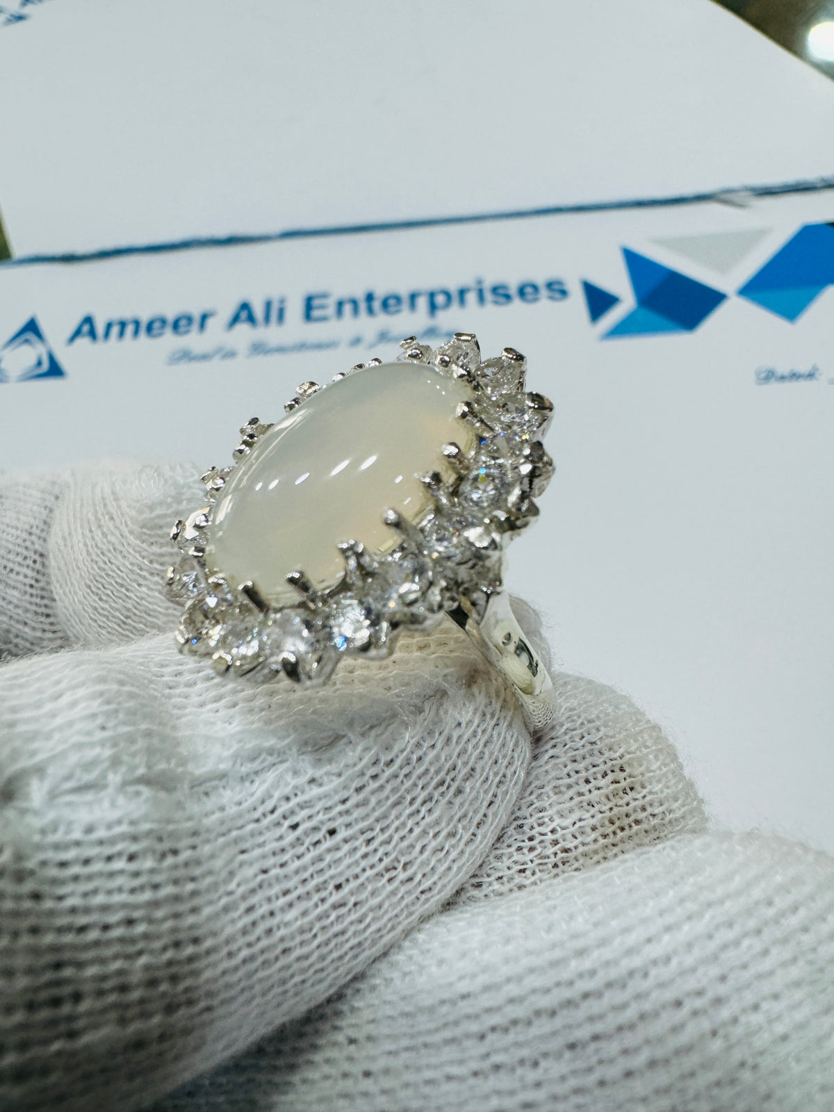 Chandi Infinity Ring Premium Quality Dur e Najaf Stone Chandi Ring – AmeerAliEnterprises