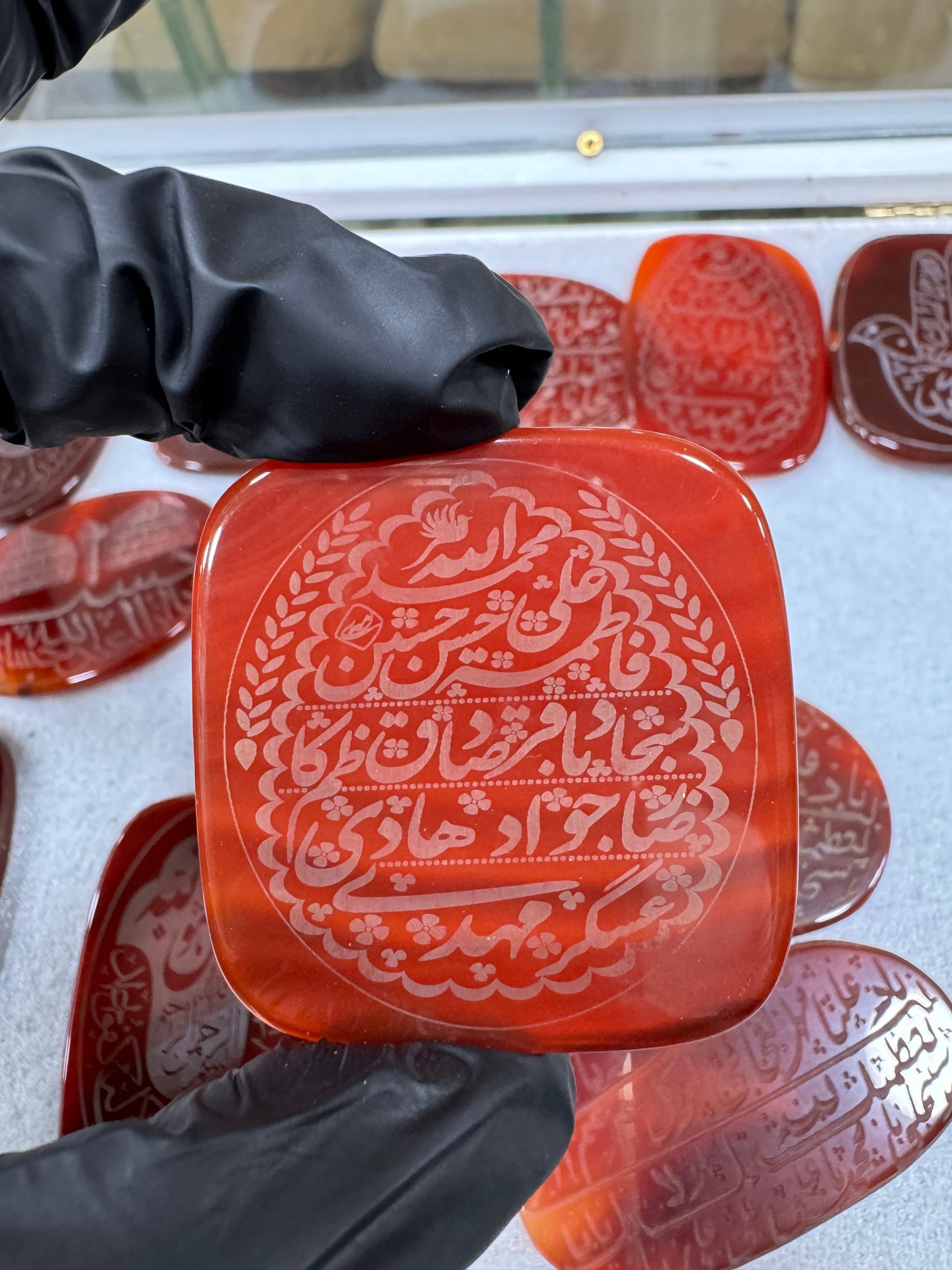 Premium Natural Aqeeq Stone with Islamic Engraving