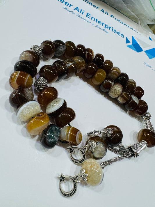 12 mm Premium Sulemani Aqeeq Stones Tasbeeh