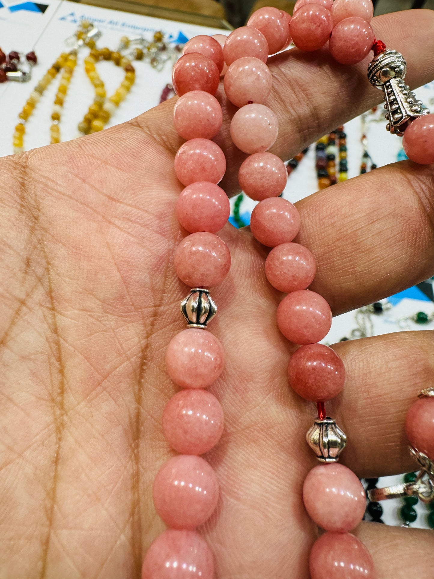 8.5 mm Pink Quartz Stones Tasbeeh