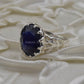 AAE 1433 Chandi Ring 925, Stone: Blue Sapphire (Neelam)
