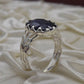 AAE 1433 Chandi Ring 925, Stone: Blue Sapphire (Neelam)