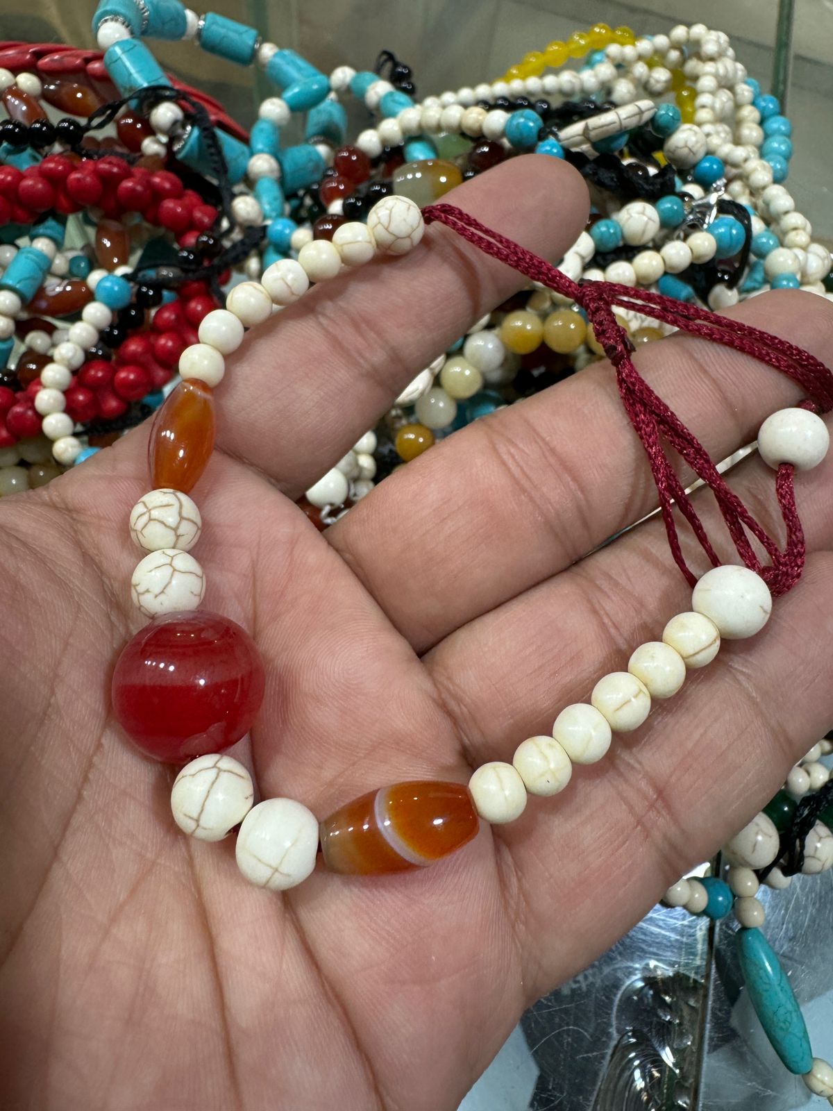 AAE PB 010 Processed Aqeeq & Feroza Stone's Bracelet.