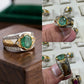 AAE 7778 Chandi Ring 925, Stone Emerald (Zamurd)