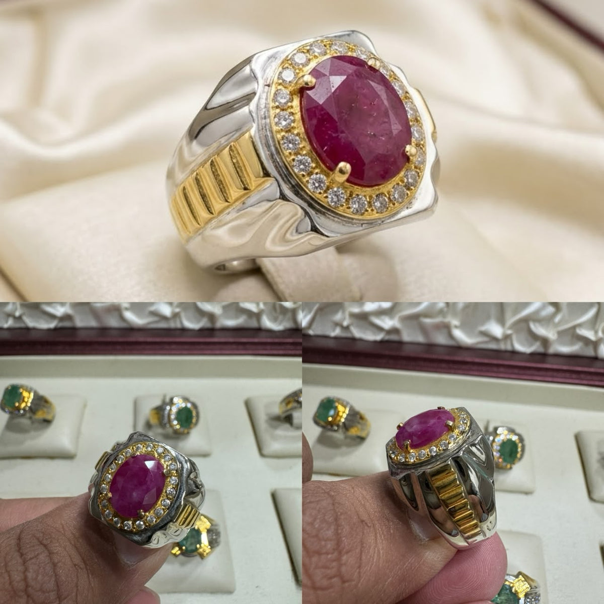 AAE 7779 Chandi Ring 925, Stone Ruby Yaqoot