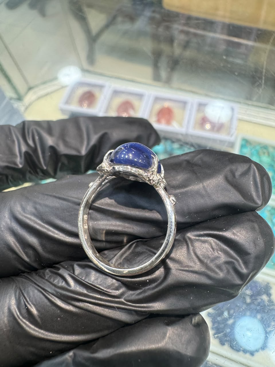 AAE 7781 Chandi Ring 925, Stone: Neelam Star