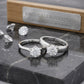 Silver Couple Rings: Pair 001 Stone: Moissanite Engagement Rings