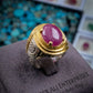 AAE 7783 Chandi Ring 925, Stone Ruby Yaqoot
