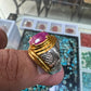 AAE 7783 Chandi Ring 925, Stone Ruby Yaqoot