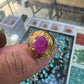 AAE 7783 Chandi Ring 925, Stone Ruby Yaqoot