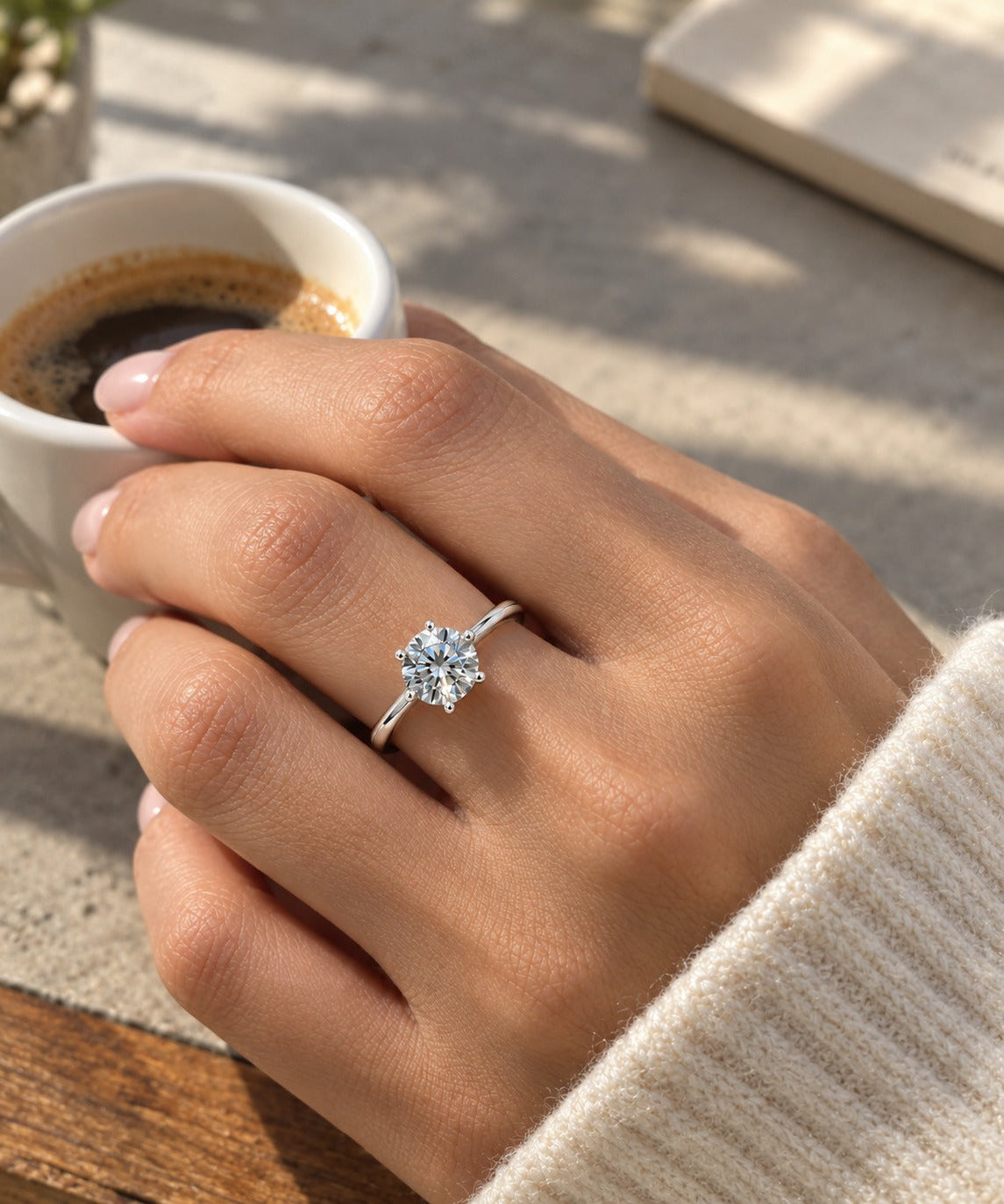 AAE 6940 Chandi Ring 925, Stone: Moissanite