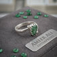 AAE 7782 Chandi Ring 925, Stone Emerald (Zamurd)