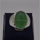 AAE 3120 Chandi Ring 925, Stone: Green Aqeeq - AmeerAliEnterprises
