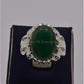 AAE 3114 Chandi Ring 925, Stone: Green Aqeeq - AmeerAliEnterprises