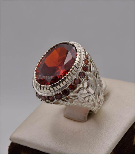 AAE 2480 Chandi Ring 925, Stone: Zircon - AmeerAliEnterprises