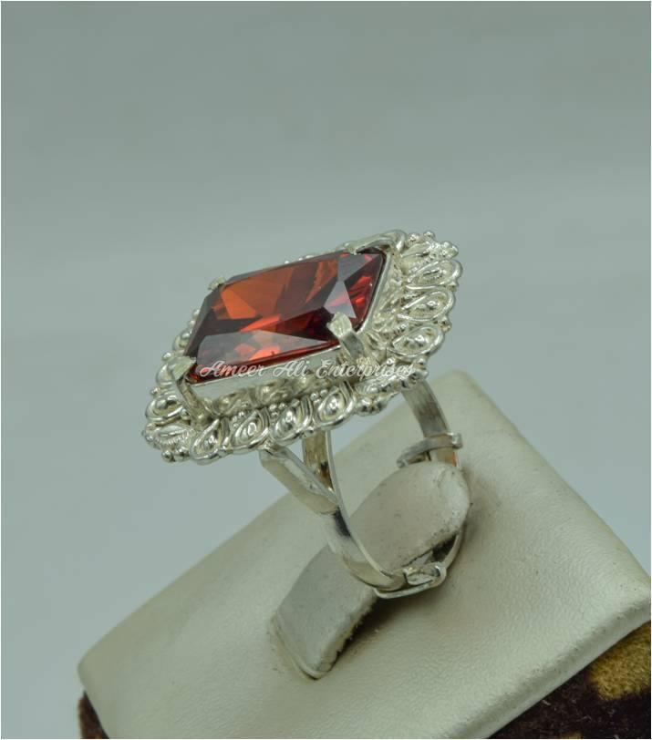 AAE 6152 Chandi Ring 925, Stone: Zircon - AmeerAliEnterprises