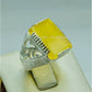 AAE 6765 CHANDI RING 925, STONE: YELLOW AQEEQ - AmeerAliEnterprises