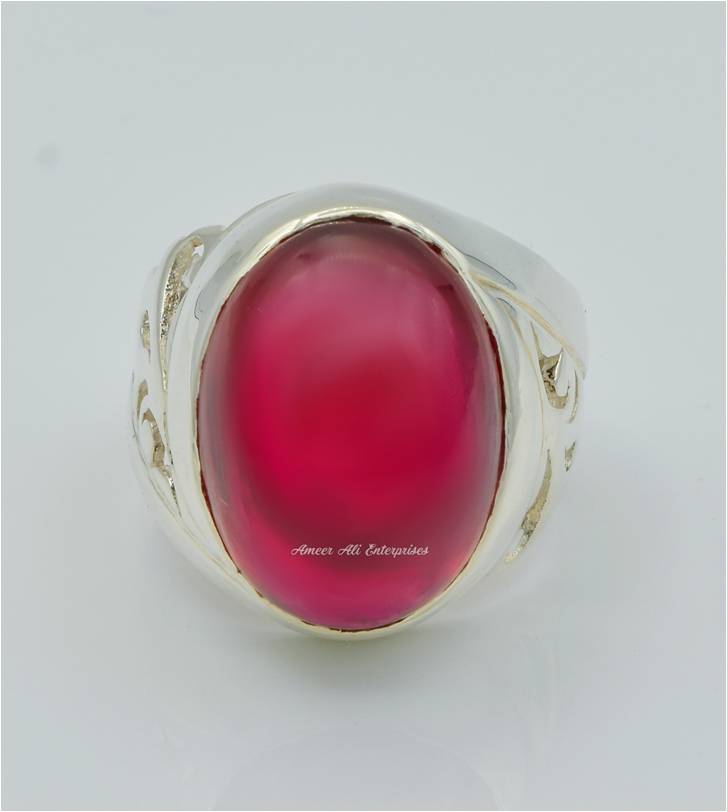 AAE 6240 Chandi Ring 925, Stone: Irani Poota Yaqoot