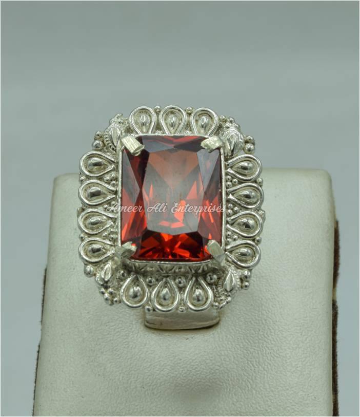 AAE 6152 Chandi Ring 925, Stone: Zircon - AmeerAliEnterprises