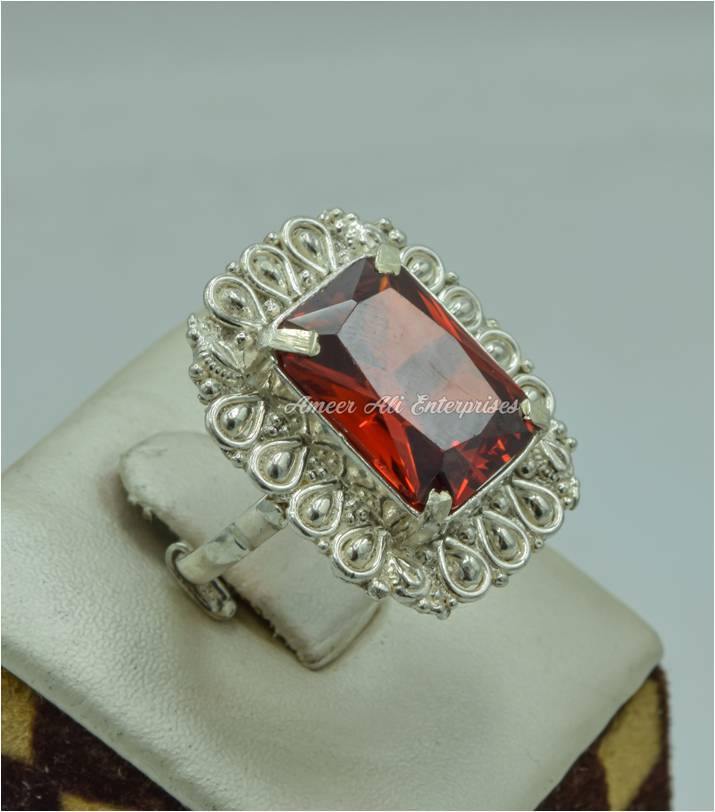 AAE 6152 Chandi Ring 925, Stone: Zircon - AmeerAliEnterprises