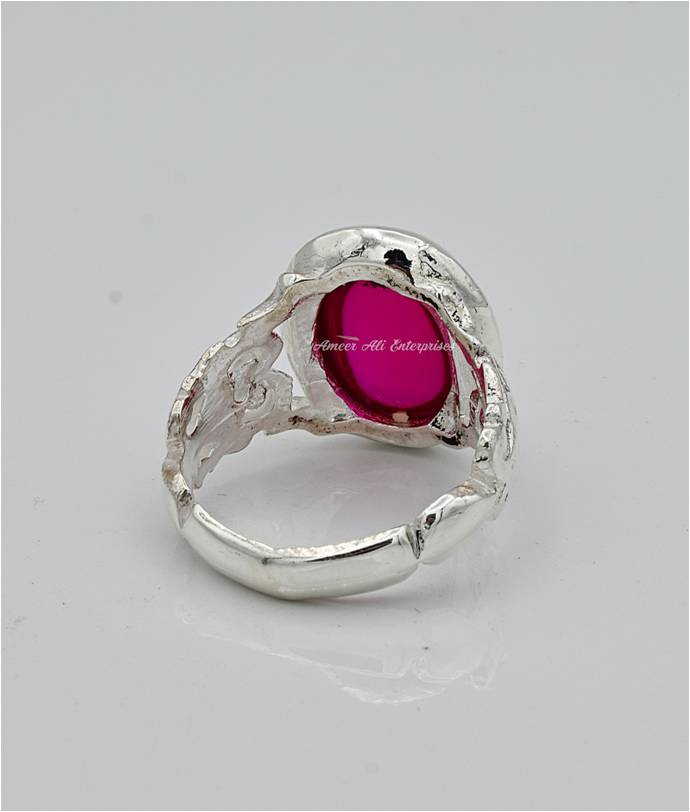 AAE 6588 Chandi Ring 925, Stone: Irani Poota Yaqoot