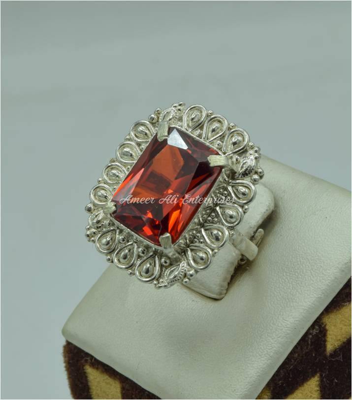 AAE 6152 Chandi Ring 925, Stone: Zircon - AmeerAliEnterprises