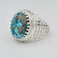 AAE 6674 Chandi Ring 925, Stone: Shajri Feroza