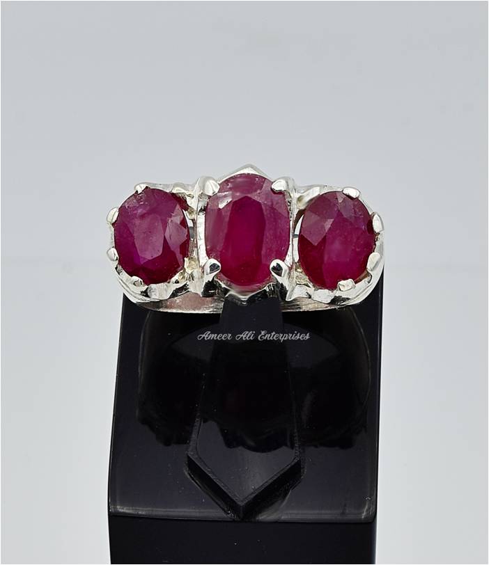 AAE 6656 Chandi Ring 925, Stone: Ruby