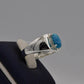 AAE 7722 Chandi Ring 925, Stone: Feroza (Turquoise) - AmeerAliEnterprises
