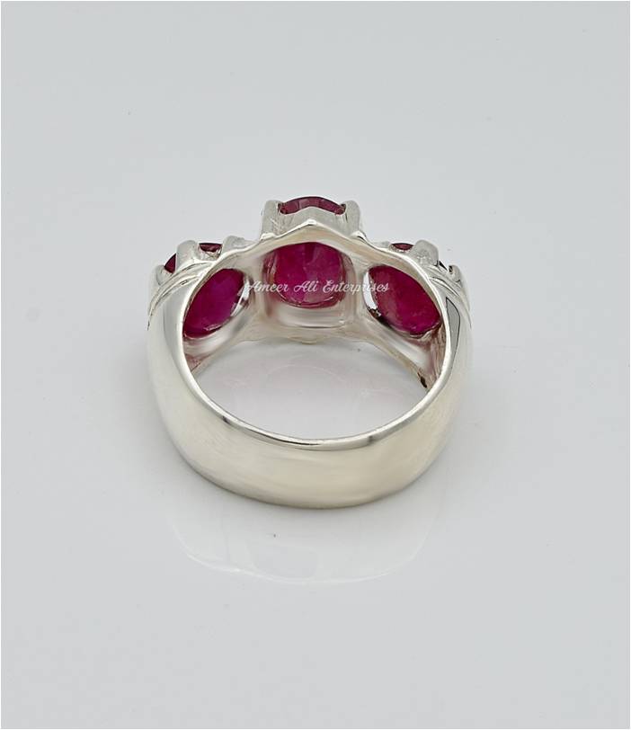 AAE 6656 Chandi Ring 925, Stone: Ruby