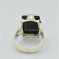 AAE 6283 Chandi Ring 925, Stone: Black Aqeeq