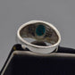 AAE 7722 Chandi Ring 925, Stone: Feroza (Turquoise) - AmeerAliEnterprises