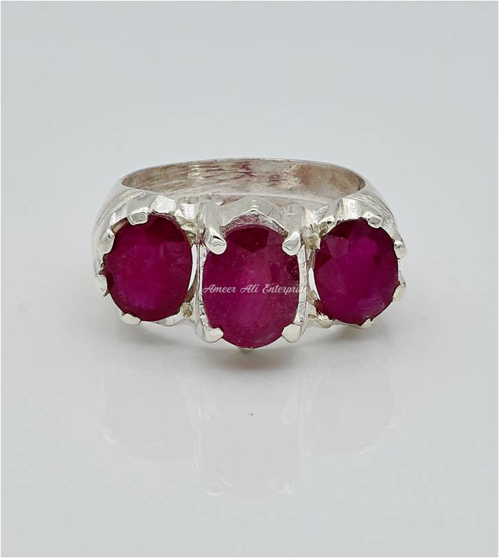 AAE 6656 Chandi Ring 925, Stone: Ruby