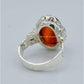 AAE 6594 Chandi Ring 925, Stone: Red Aqeeq