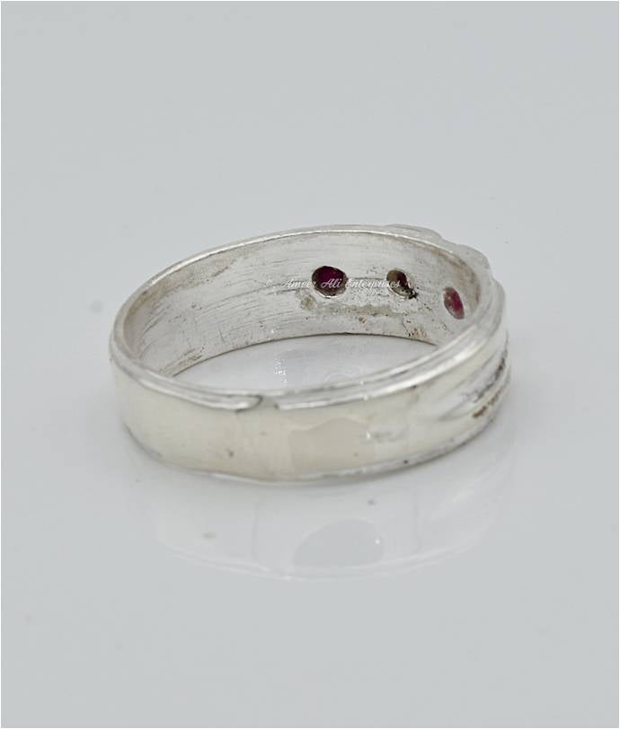 AAE 6575 Chandi Ring 925, Stone: Ruby (Yaqoot)