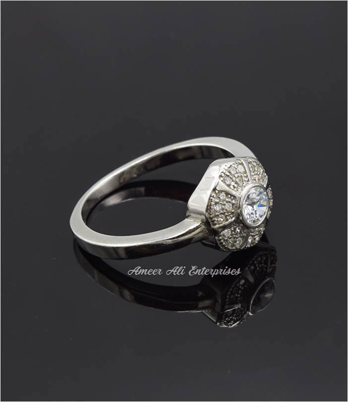 AAE 2556 Chandi Ring 925, Stone: Zircon - AmeerAliEnterprises