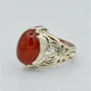 AAE 6291 Chandi Ring 925, Stone: Red Aqeeq
