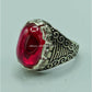 AAE 6767 CHANDI RING 925, STONE: IRANI POOTA YAQOOT (ANARI YAQOOT) - AmeerAliEnterprises