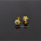 AAE 6919 Gold Ear Studs, Stone: Zircon & Feroza