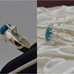 Silver Couple Rings: Pair 22,  Stone: Feroza (Turquoise) - AmeerAliEnterprises