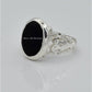 AAE 6593 Chandi Ring 925, Stone: Black Aqeeq