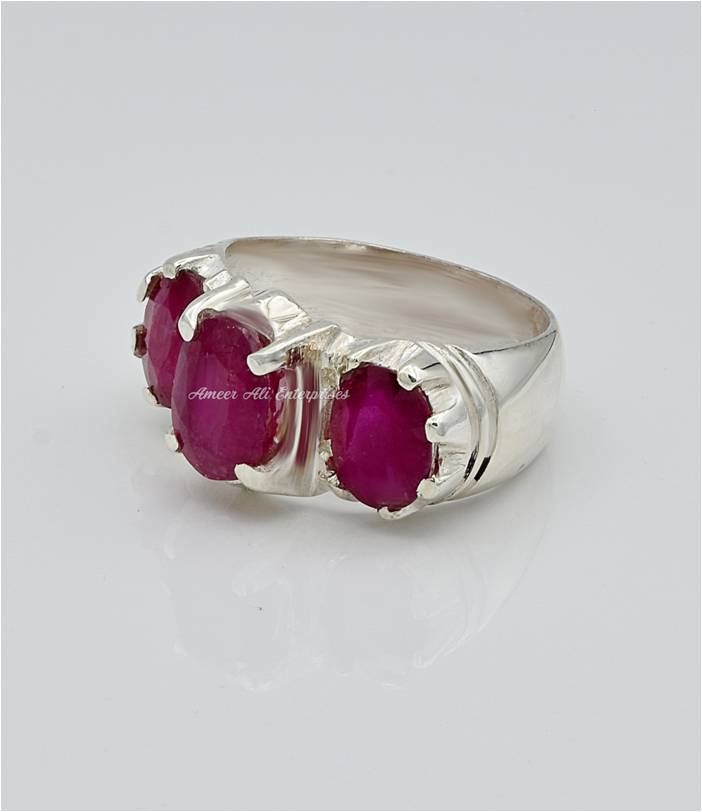 AAE 6656 Chandi Ring 925, Stone: Ruby